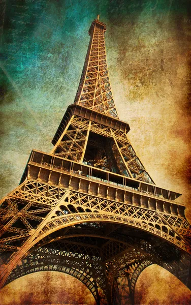 Vintage postcard with Eiffel tower Royalty Free Stock Photos