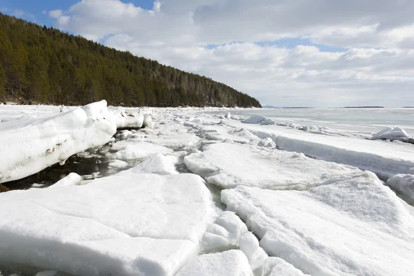 Mořský led je zničen na jaře — Stock fotografie