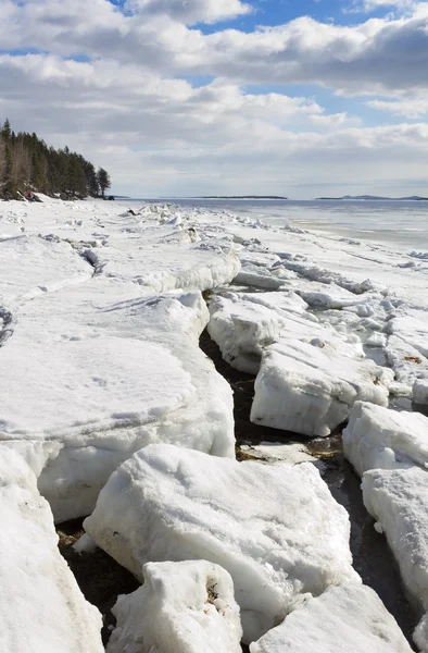 Zee-ijs is vernietigd in het voorjaar — Stockfoto