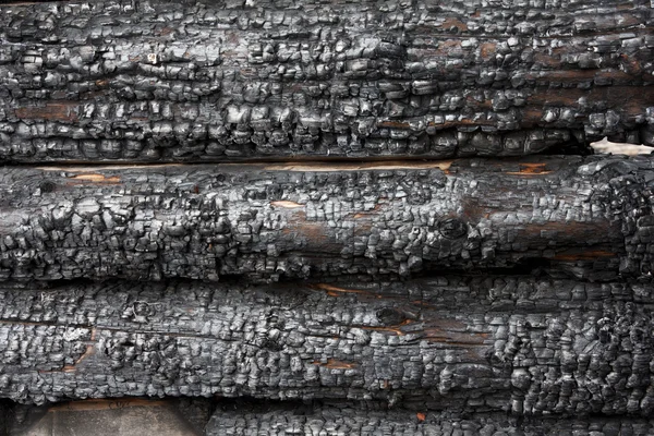Parede de tronco queimado — Fotografia de Stock