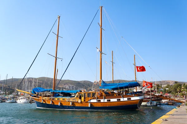 Jachty zacumowane, bodrum, Turcja — Zdjęcie stockowe