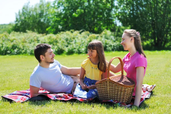 ピクニックに家族 ロイヤリティフリーのストック画像