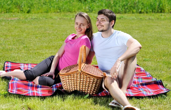 ピクニックをカップルします。 — ストック写真