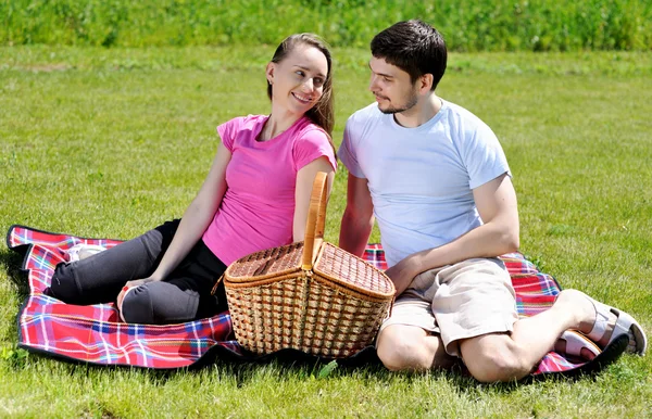 夫妇在野餐 — 图库照片