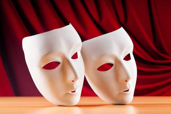 Máscaras con concepto de teatro — Foto de Stock
