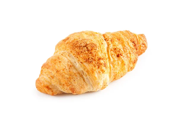 Snídaně koncepce - croissant izolovaných na bílém — Stock fotografie