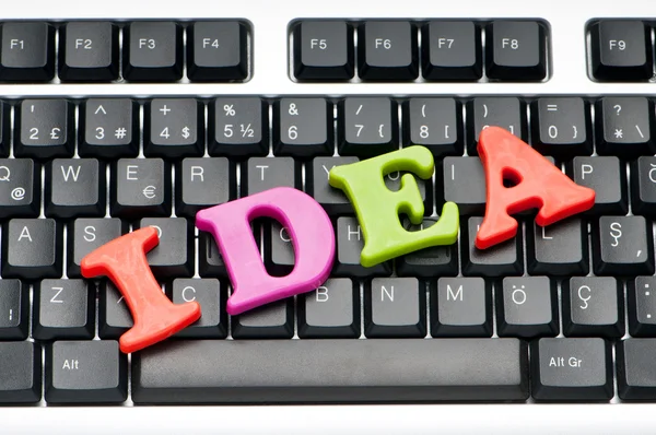 Concepto de ideas con letras en el teclado — Foto de Stock