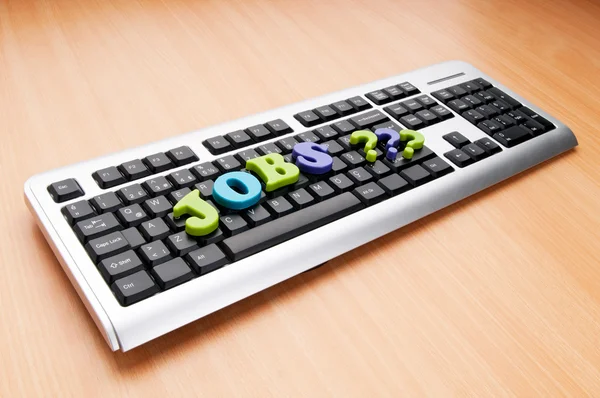 Conceito de emprego com palavras no teclado — Fotografia de Stock