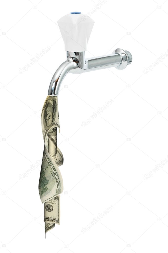 Tap with dollars flowing out of it — Stock Photo © Elnur_ #5548615