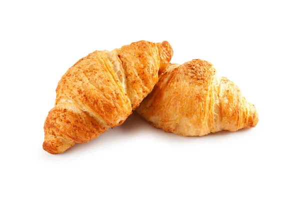Frukost koncept - croissant isolerad på vit — Stockfoto