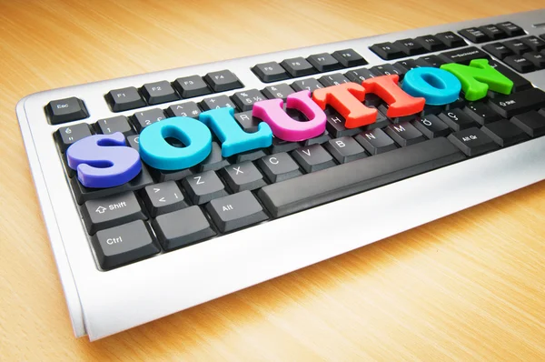 Concepto de solución con teclado — Foto de Stock