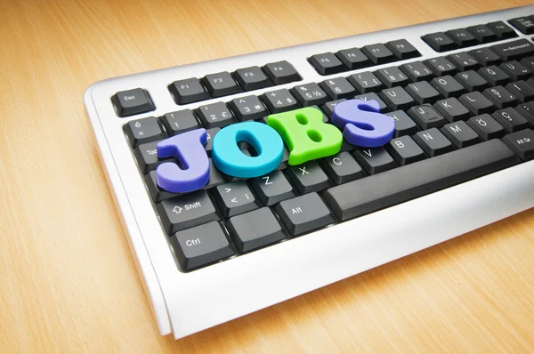 Employment concept with words on keyboard — Stock Photo, Image