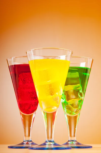 Colourful cocktail in glasses — Stock Photo, Image