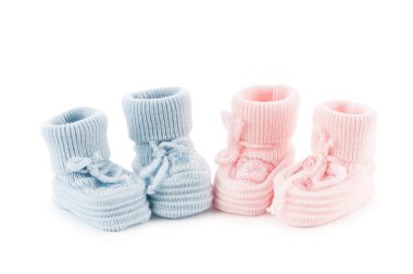 Woven baby shoes isolated on white background clipart