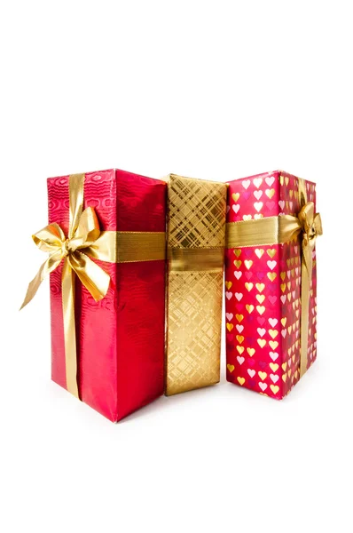 Gift boxes isolated on the white background — Stock Photo, Image