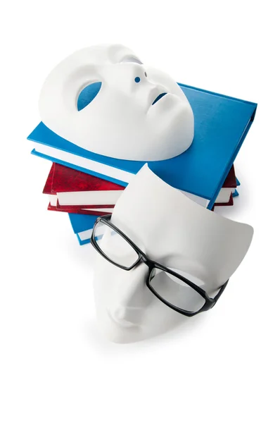 stock image Reading concept with masks, books and glasses