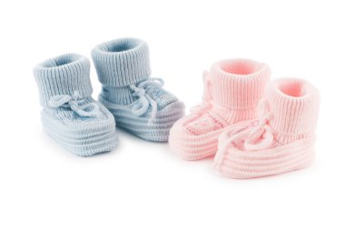 Woven baby shoes isolated on white background clipart