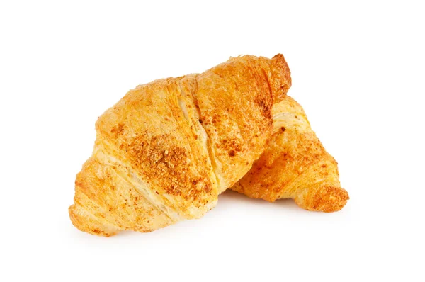 Conceito de café da manhã - croissant isolado em branco — Fotografia de Stock