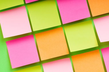 Reminder notes on the bright colorful paper clipart