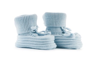 Woven baby shoes isolated on white background clipart