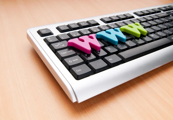 Www bokstäver på tangentbordet — Stockfoto