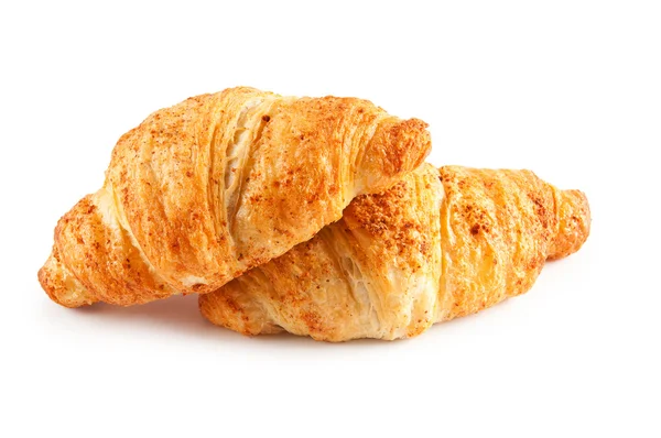 Conceito de café da manhã - croissant isolado em branco — Fotografia de Stock