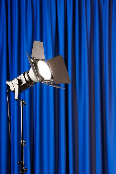 Curtains and projector lights wtih space for your text — Stock Photo, Image