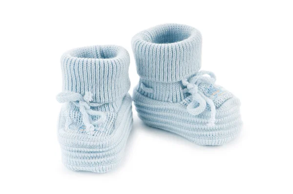 Szőtt baba cipő elszigetelt fehér background — Stock Fotó