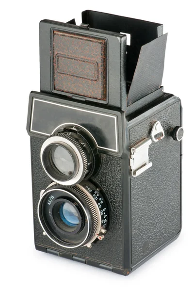 孤立在白色的老式胶片相机 — 图库照片