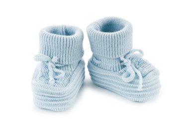 Woven baby shoes isolated on white background clipart