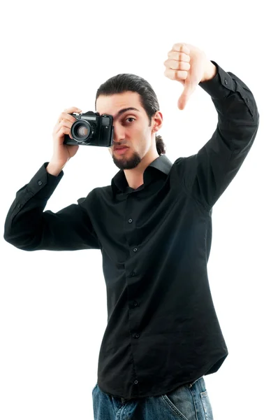 Fotógrafo com a câmera digital — Fotografia de Stock