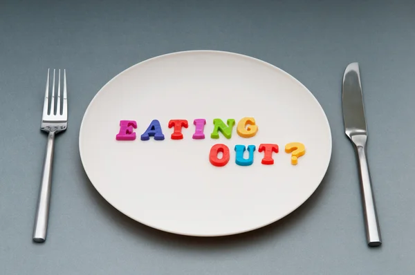 stock image Plate with letters on the white background