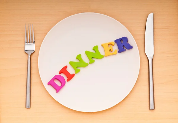 stock image Plate with letters on the white background