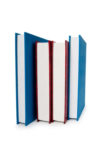 Pilha de livros isolados no fundo branco — Fotografia de Stock