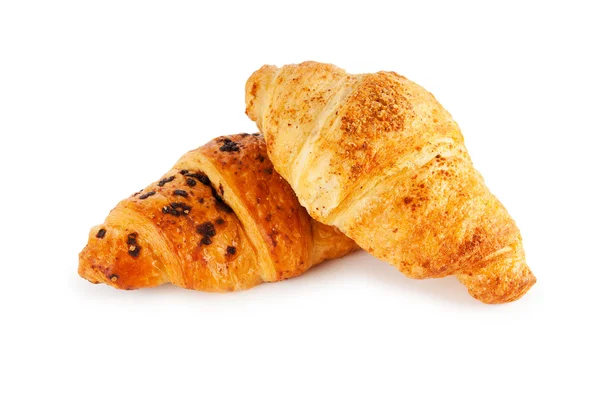 Concepto de desayuno - croissant aislado en blanco — Foto de Stock