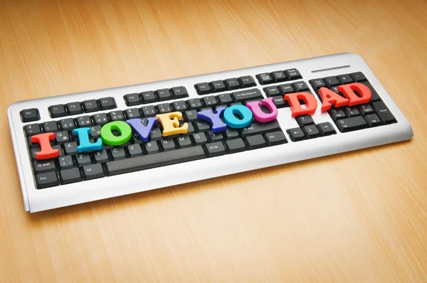 Te amo papá palabras en el teclado — Foto de Stock