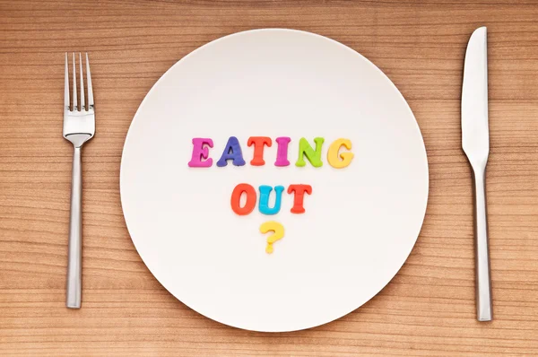 stock image Plate with letters on the white background