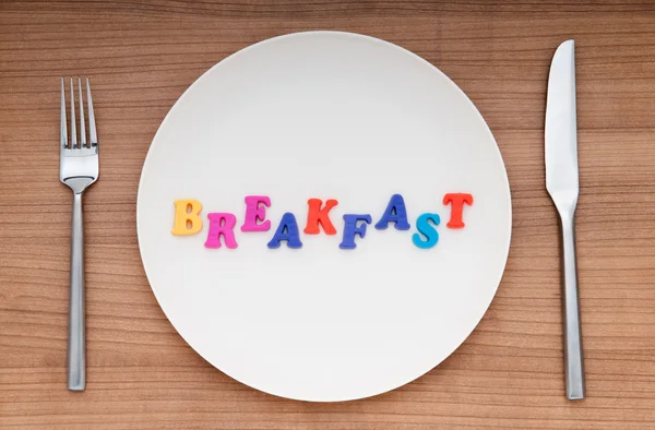 stock image Plate with letters on the white background