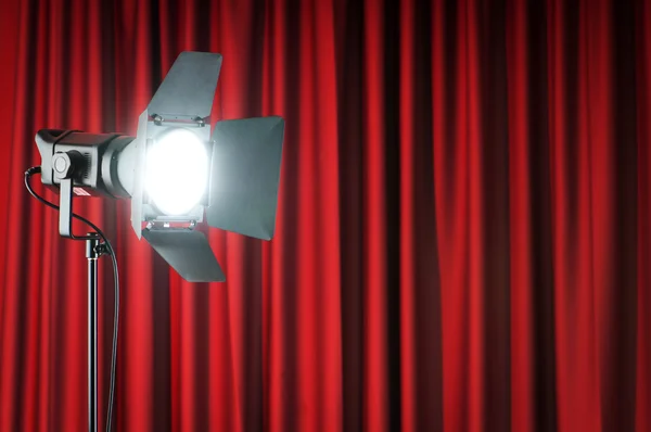 stock image Curtains and projector lights wtih space for your text