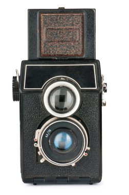 Vintage film camera isolated on white clipart
