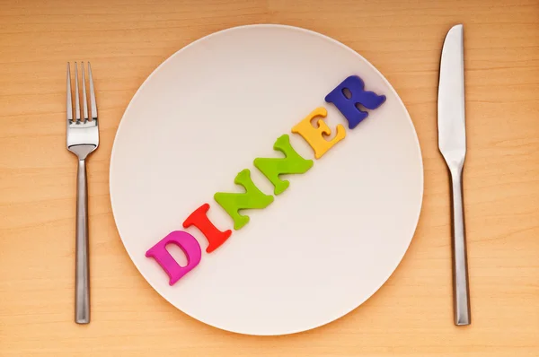 stock image Plate with letters on the white background