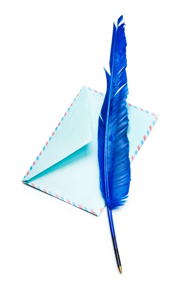List i feathe na białym tle — Zdjęcie stockowe