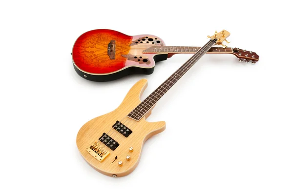 Beyaz arka plan üzerinde izole müzik gitar — Stok fotoğraf