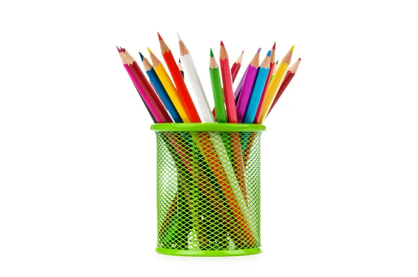 Colourful pencils isolated on the white — Stock Photo, Image