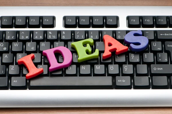 Ideas concept with letters on the keyboard — Stock Photo, Image