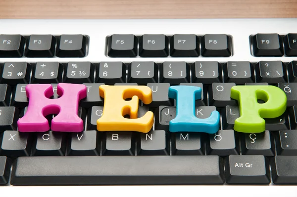 Conceito AJUDA com letras no teclado — Fotografia de Stock