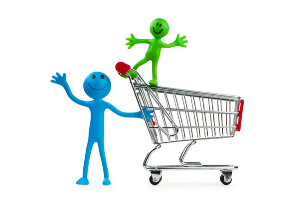 Shopping cart against the white background Stock Picture
