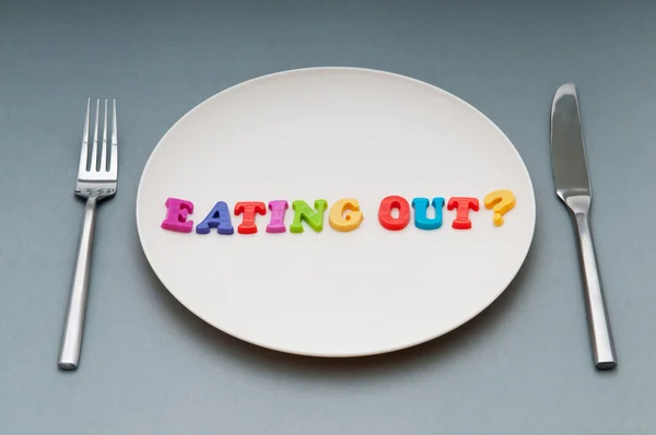 stock image Plate with letters on the white background