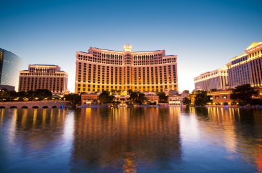 Las Vegas - 11 Sep 2010 - Bellagio Hotel Casino during sunset clipart