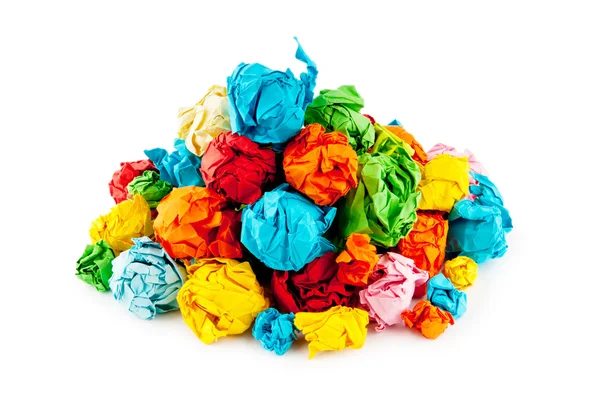 Koncepcja recylcing z dużą ilością kolorów papieru — Zdjęcie stockowe
